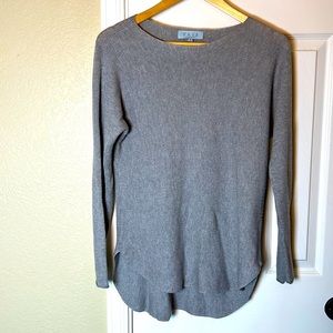 Joan Vass NEW YORK Long Sleeve grey knit sweater